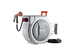 Retractable Hose Reel, 130 ft x 1/2 inch, 180°