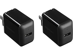 (2 PACK) Amazon Basics 12W USB-A Wall Charger