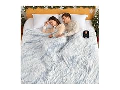 WOOMER Marble Blue Heated Blanket Full Size 77" x 84"