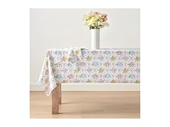 Lenox Bouquet Ribbon Tablecloth, Multicolor, 60" W x 84" L