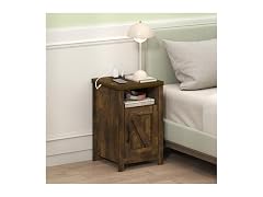 Furinno Farmhouse Nightstand Charging
