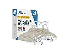 Lifemaster Velvet Skirt Hangers – Pack of 20, Ivory