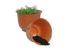 Sunnydaze Michael 14.5" Metal Outdoor Plant Pot Set