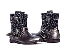 Mia Short Buckle Boot, Black