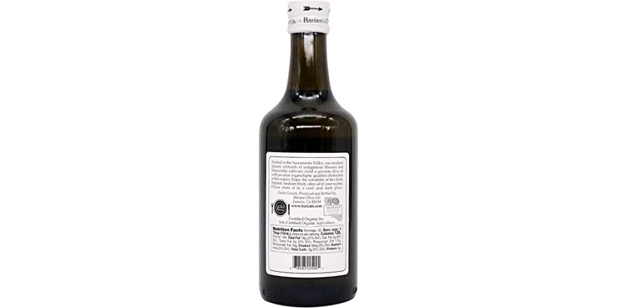 Bariani California Olive Oil – Organic Extra Virgin, Cold-Extracted, Natural Goodness