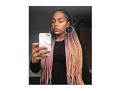 THEMIS HAIR Ombre Pink Crochet Box Braid