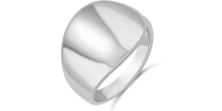 Sterling Silver Polished Signet Ring  (9)