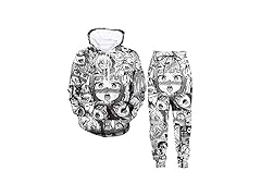 Anime Hoodie Sweatpants Two Piece Suit