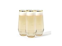 TOSSWARE POP Gold Rim 9oz Diamond Flute