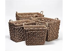 Water Hyacinth Nesting Storage Baskets (Set of 4)