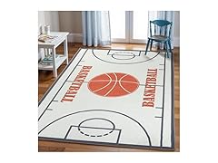 Superior 4'x6' Basketball Non-Slip Kids Rug