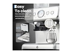MOVECOM 20 Bar Espresso Machine with Built-in Grinder 