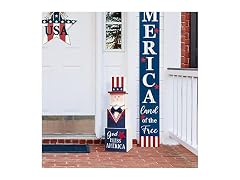 Glitzhome 4th of July Patriotic Porch Decor