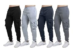 3Pk Mens Fleece Cargo Jogger Sweatpants