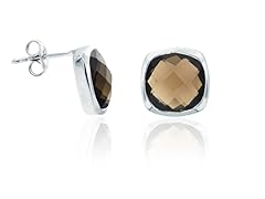 SS .925 Smoky Quartz  6cttw Earring