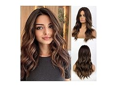 Women's Long Wavy Brown Wigs