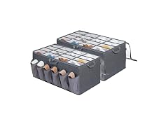 STORAGEIDEAS Extra Large Fabric Shoe Organizer Grey, 2 Pack