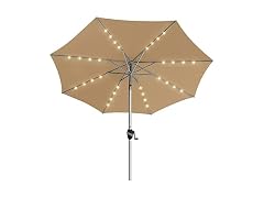 BLUU 9 Ft Patio Umbrella with Solar LED