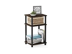 Furinno JUST Side Table 3-Tier Walnut