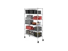 SafeRacks NSF 6-Tier Steel Wire Rack w/Wheels (18"x48"x72")