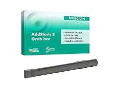hansgrohe AddStoris S Modern Towel Bar, 12", Black Chrome