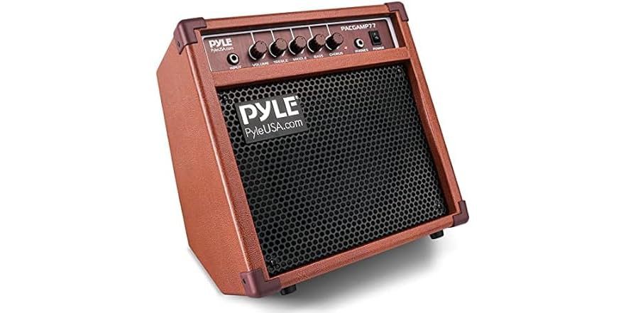 (NEW) Pyle 15- Watt Acoustic Portable Electric Guitar Mini Amplifier