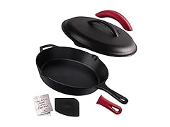 cuisinel C12612-CL Cast Iron Skillet with Lid - 12-inch