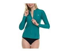 Hurley Womens Full-Zip Rash Guard Shirt