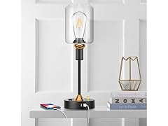 Folksmate Industrial Table Lamp w/ 2 USB Charging Ports