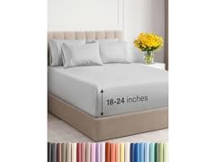 6 Piece Extra Deep Breathable Sheet Set- French Grey