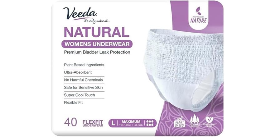 Veeda Incontinence Underwear L 40ct