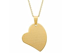 Ladies 18K Gold Plated Our Father Lords Prayer Pendant- 2 Colors