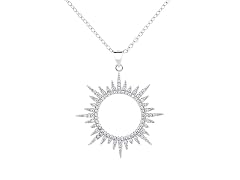 Silver Sunburst Pendant Necklace