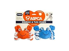 ASPCA 2 Pack Plush Dog Toy with Squeaker- Crabs
