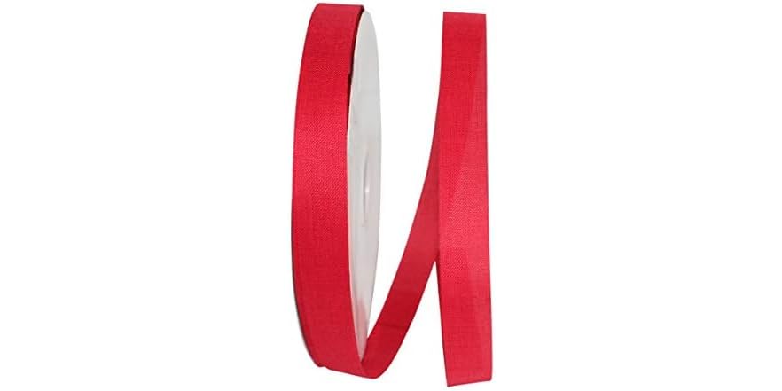 Linen Blend Ribbon, 7/8 in X 100 yd, Red