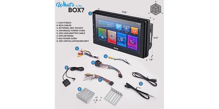 PyleUsa Double DIN Car Stereo Receiver