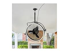 Ceiling Fans with Lights and Remote, 20 Inch Black