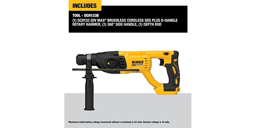 DeWalt DCH273B 20V Cordless 1" SDS Plus L-Shape Rotary Hammer (Tool - View #5