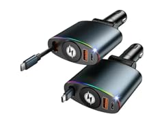 2-PK 3 in 1 Retractable Car Charger