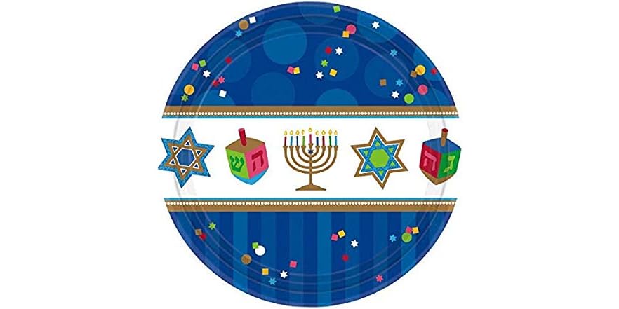 Amscan Joyous Menorah Celebration Plates