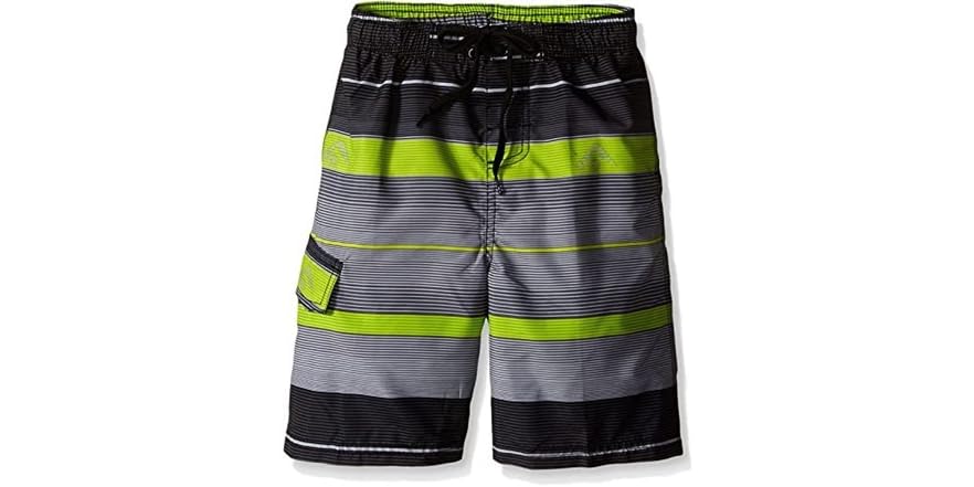 Kanu Surf Boys' Adventure Swim Trunks With Compression Liner Quick Dry Stretch Boys Swimsuit Swimming Trunks, Seascape Green