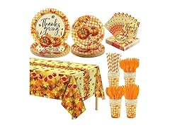 193 Pcs Fall Maple Leaves Dinnerware Set