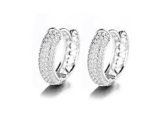 14K Filigree Heart Huggie Earring