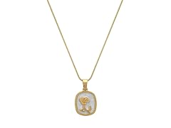 18K Gold Plated Rose Pendant Necklace