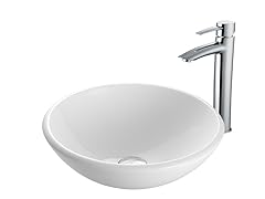 VIGO White Phoenix Stone Vessel Sink and Shadow Faucet Set in a Chrome Finish