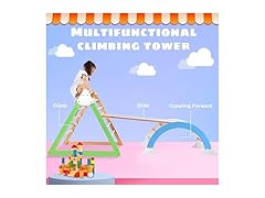 SPOFLYINN Kids Climbing Triangle Toys Indoor Arc Climber