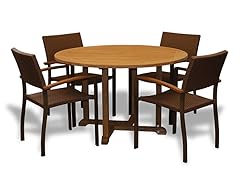 48-Inch Table, 4 Bronze Armchairs
