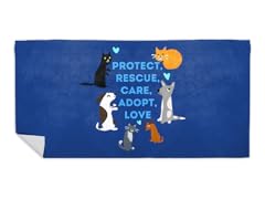 Protect, Rescue, Care, Adopt, Love Beach Towel