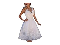 Short Lace Wedding Dresses Knee Length