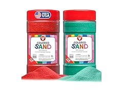 Hygloss Colored Sand for Crafts - 1 lb Bottle, Red and Green